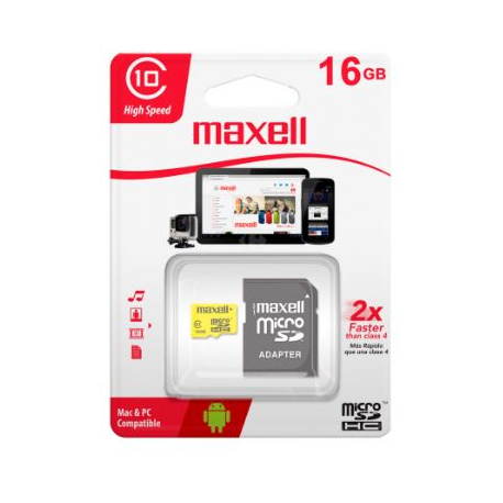 Memoria Micro SD HC 16GB c/adap Maxell
