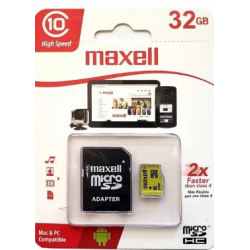 Memoria Micro SD HC 32GB c/adap Maxell