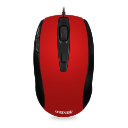 Mouse Optico Maxell 5 Botones Rojo Usb c/cable 1200/1600 Dpi