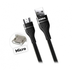 Cable USB Denim Micro usb Negro Soul