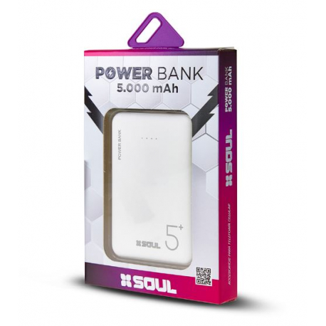 Cargador portatil SOUL 5000 Mah Dual USB - Blanco