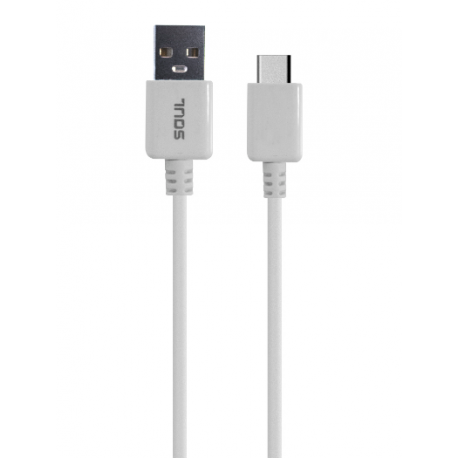 Cable USB Soul soft Type-C 1mt. Blanco