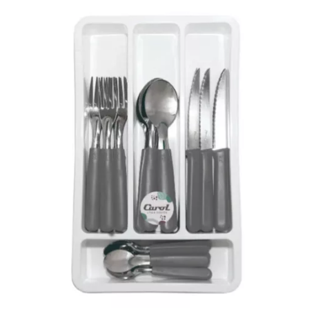Juego de cubiertos Carol x 24u. linea Areia art 31124 GRIS