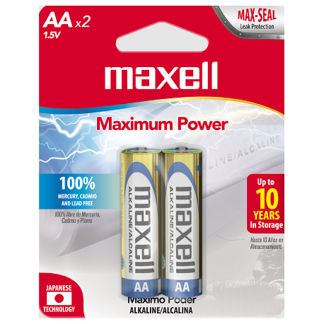 Pila Alkalina Maxell AA x2