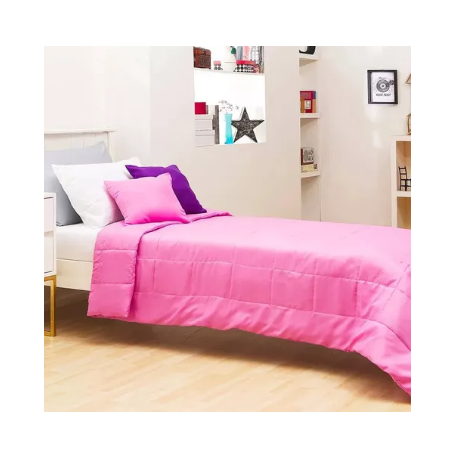 Cubrecama Oro Liso - Twin - Rosa - 1 1/2 Pl.