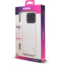 Power Bank SOUL Blanco 10.000mah Tipo C + Lightning