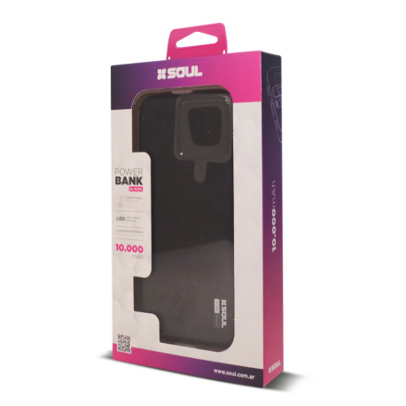 Power Bank SOUL Negro 10.000mah Tipo C + Lightning